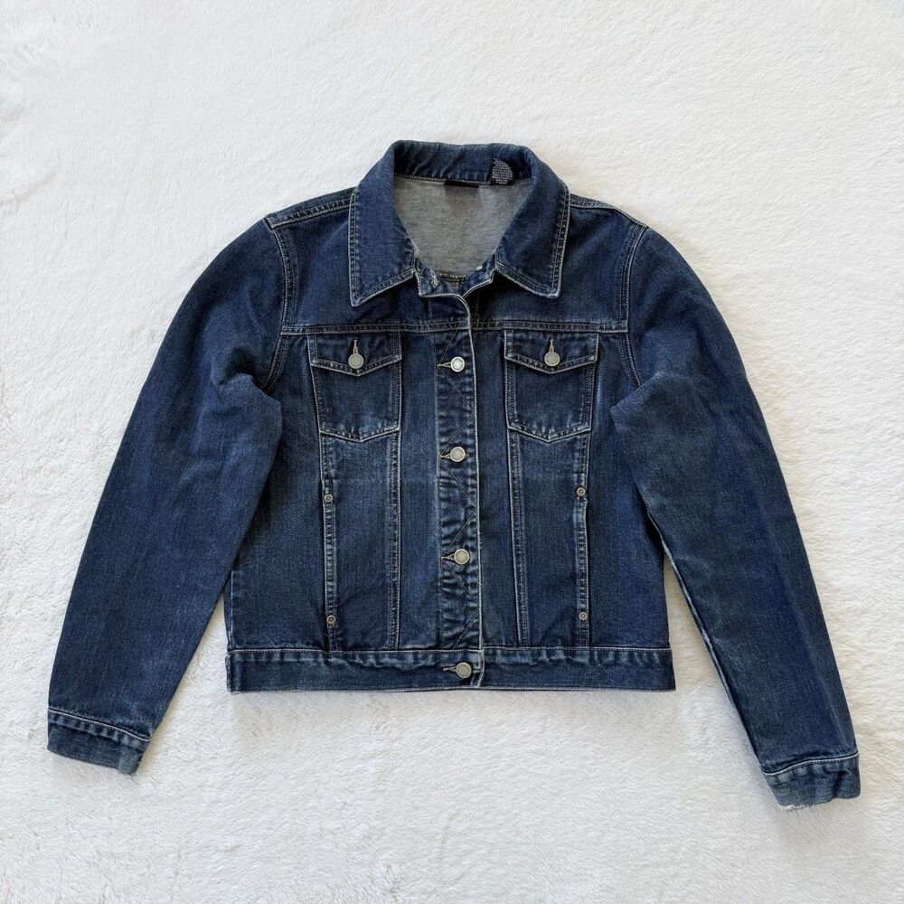 NY Jeans New York & Company Women's Size Large Jean Jacket Blue 100% Cotton